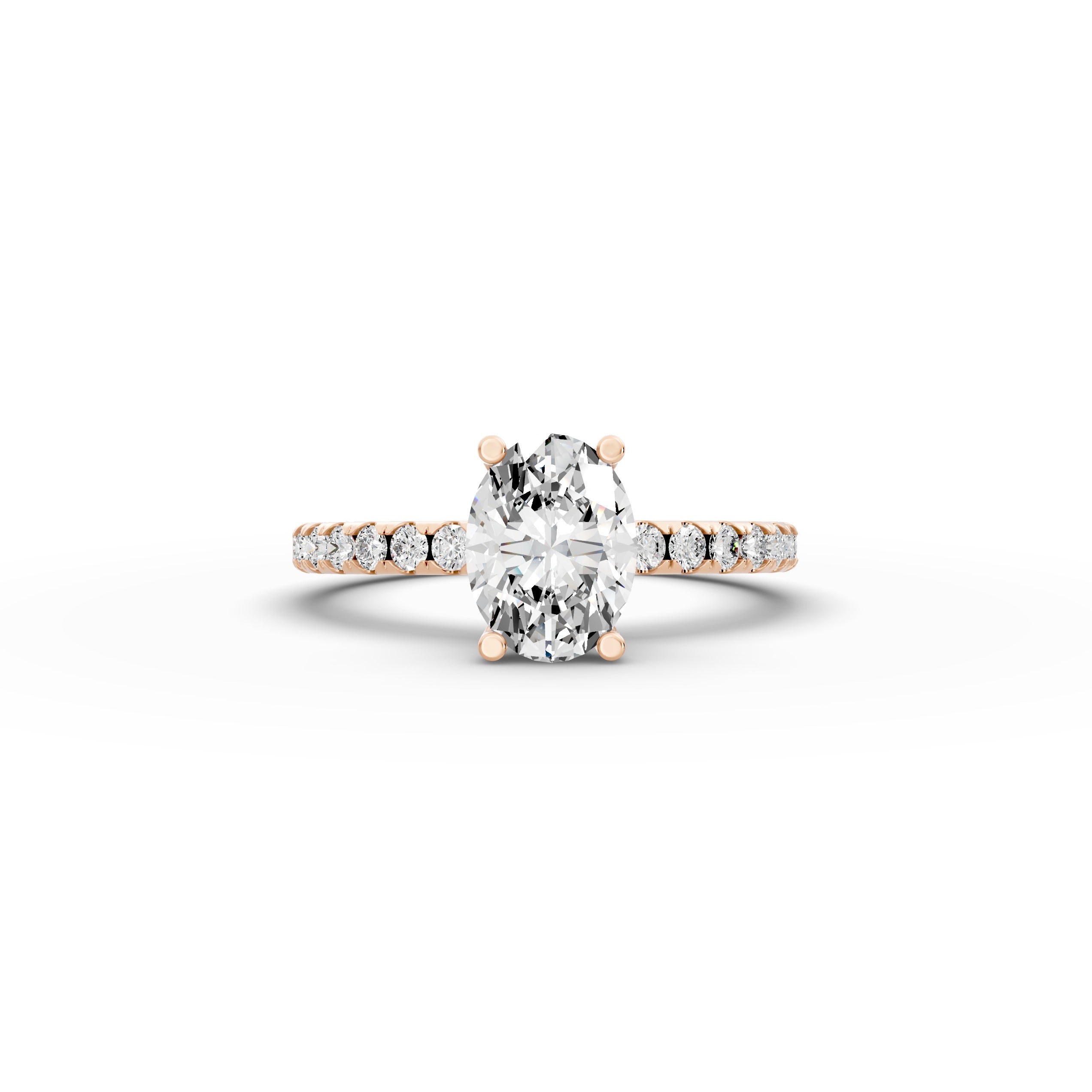 1.35ct Oval Lab Grown Diamond Engagement Ring | Hidden Halo | IGI Certified