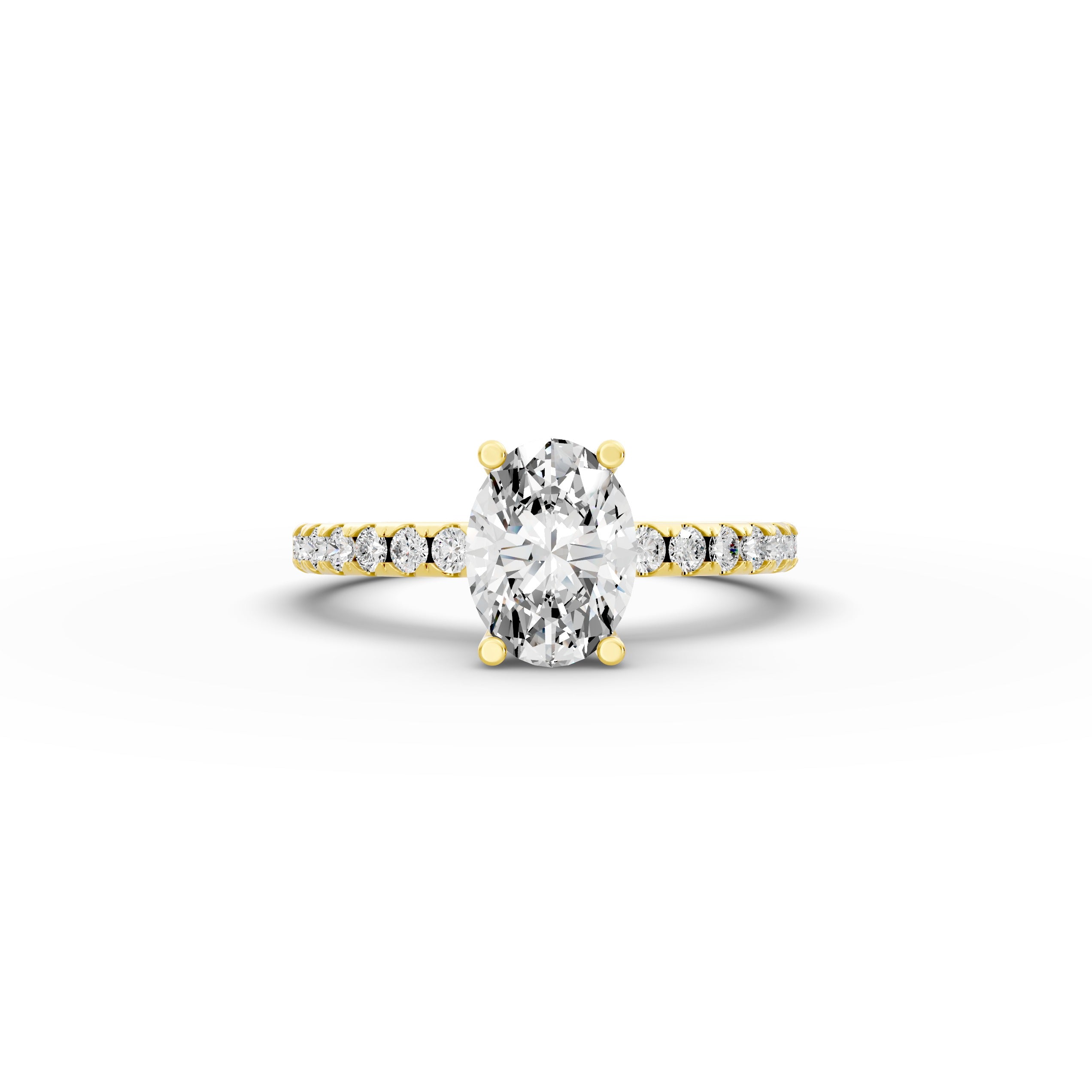 1.35ct Oval Lab Grown Diamond Engagement Ring | Hidden Halo | IGI Certified