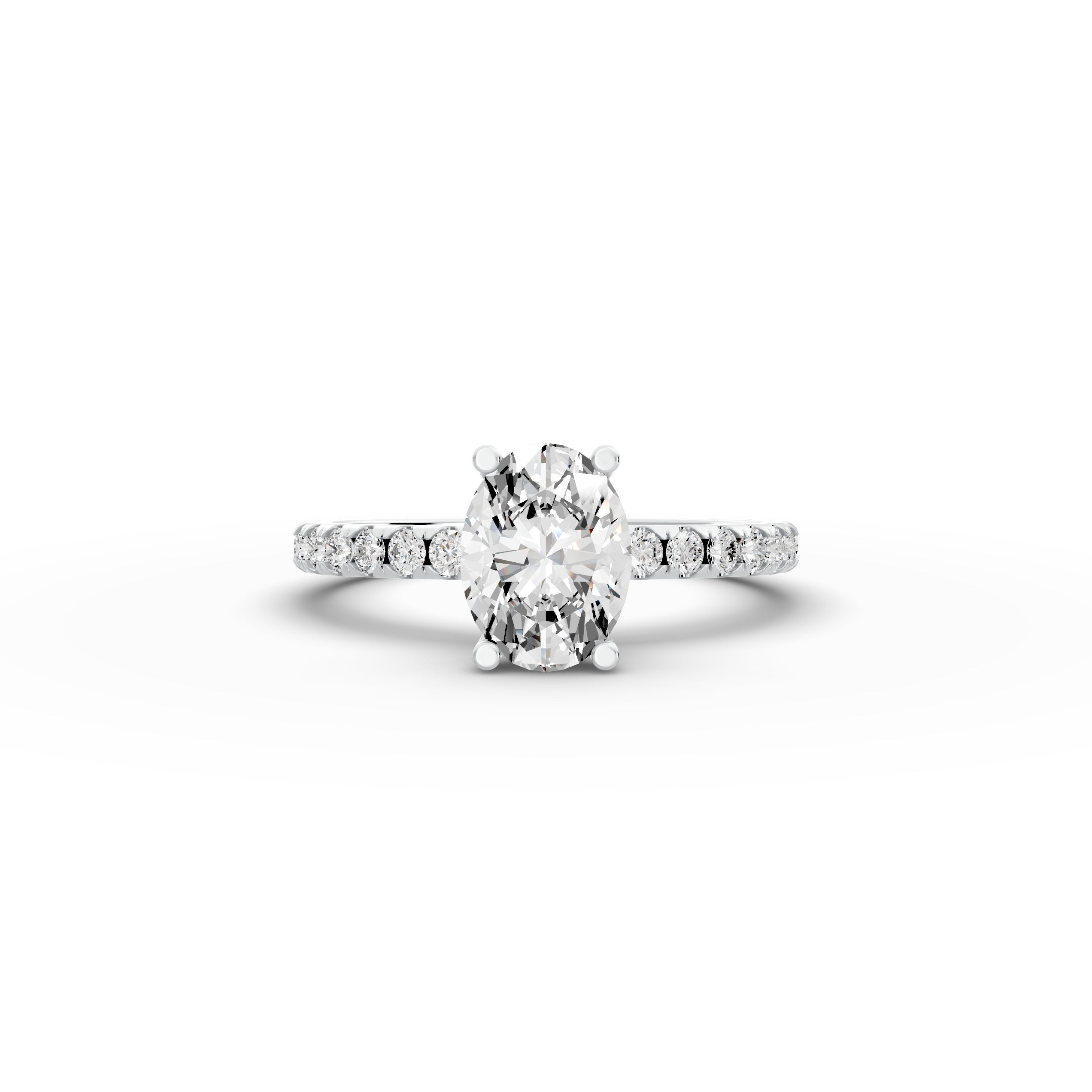 1.35ct Oval Lab Grown Diamond Engagement Ring | Hidden Halo | IGI Certified
