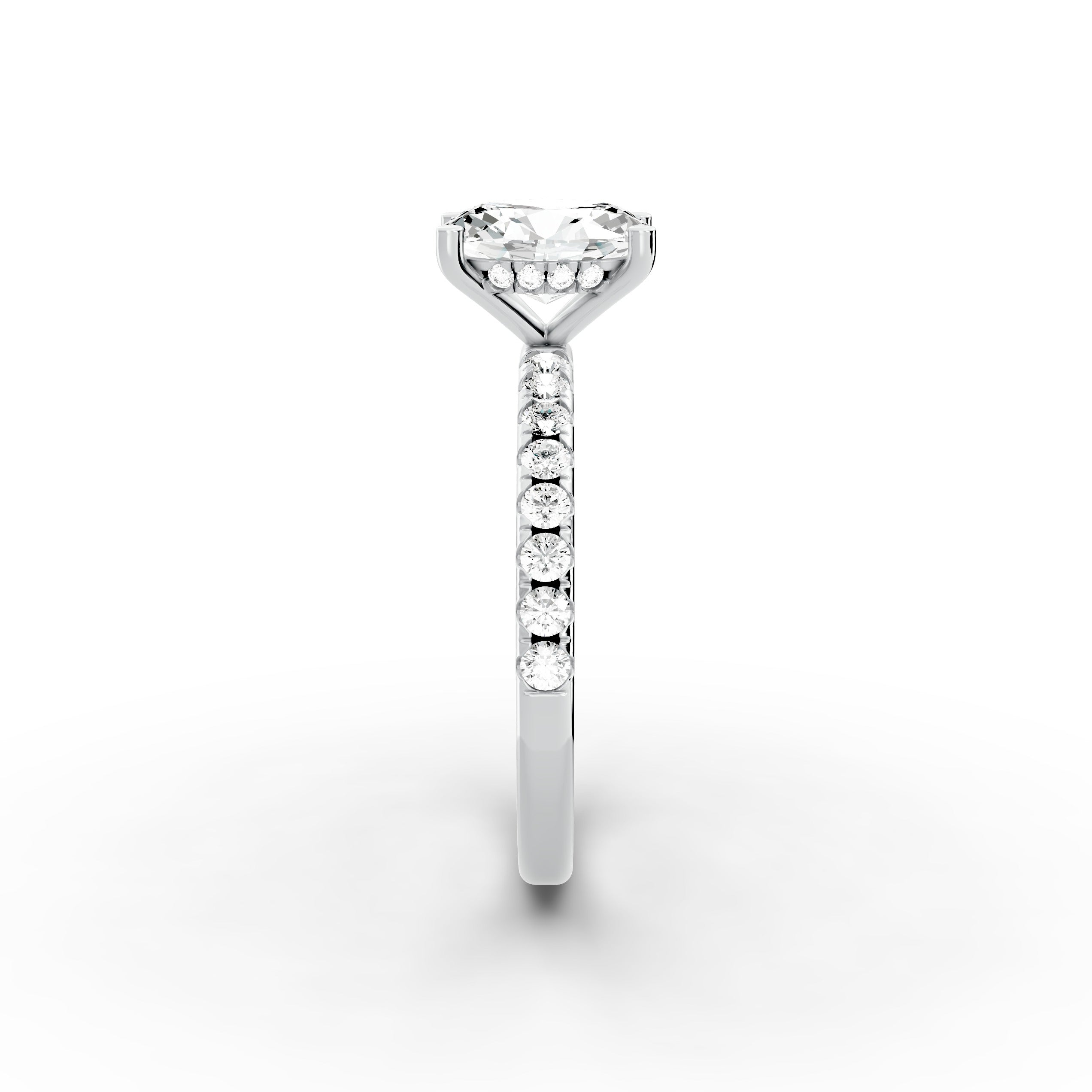 1.35ct Oval Lab Grown Diamond Engagement Ring | Hidden Halo | IGI Certified