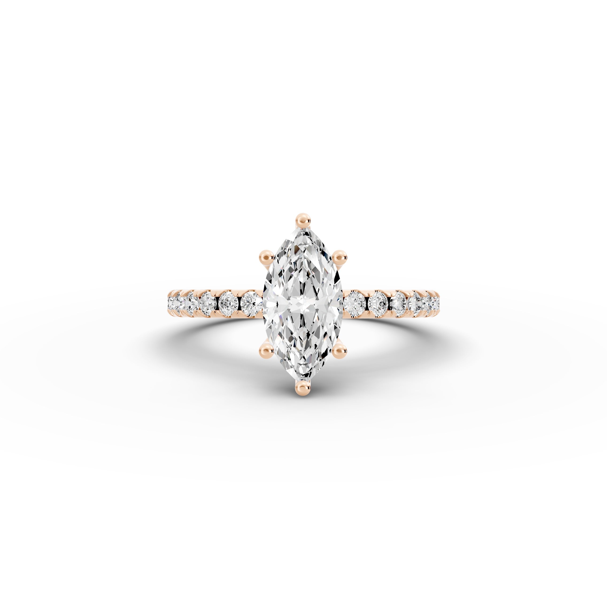 1.35ct Marquise Lab Grown Diamond Engagement Ring | Hidden Halo | IGI Certified