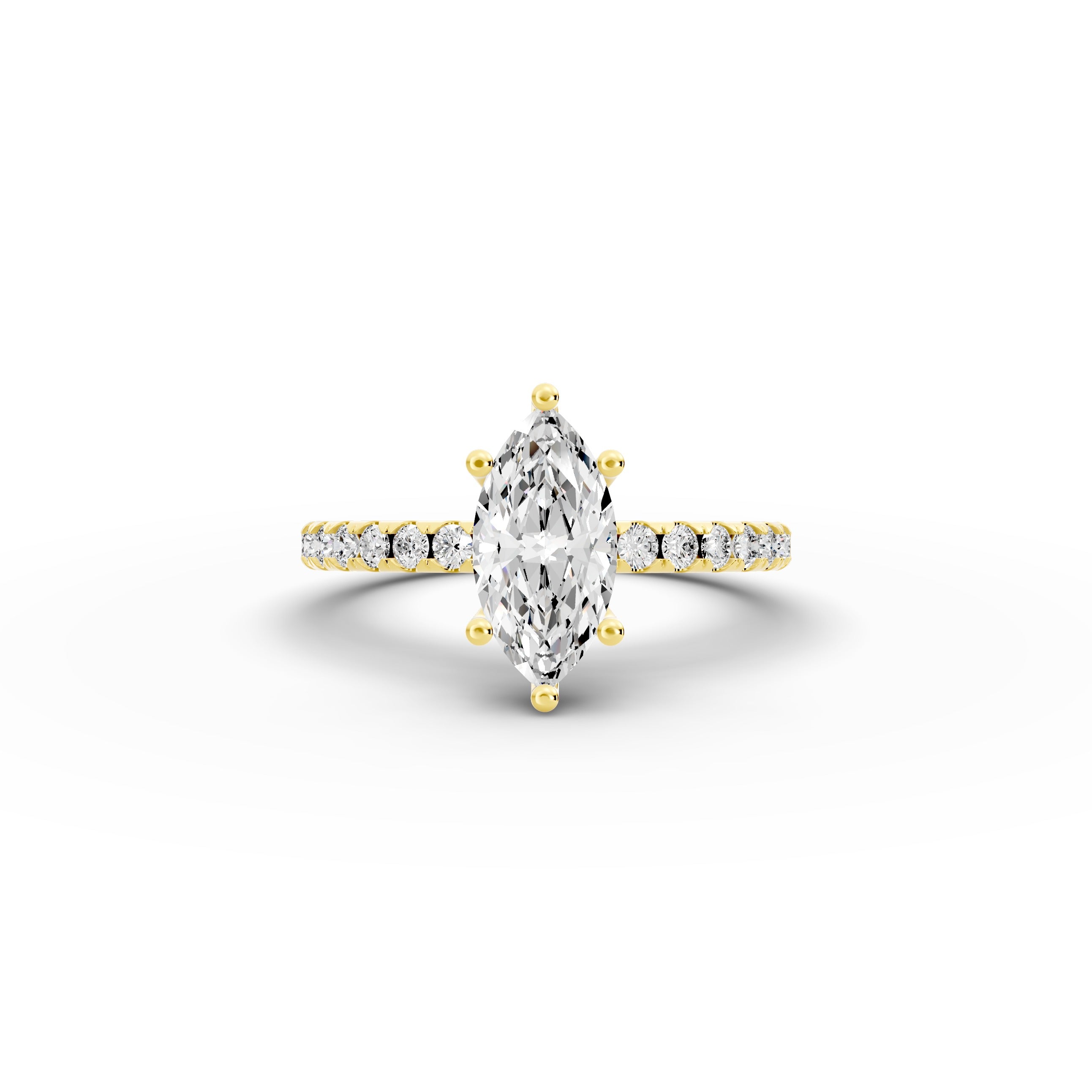 1.35ct Marquise Lab Grown Diamond Engagement Ring | Hidden Halo | IGI Certified