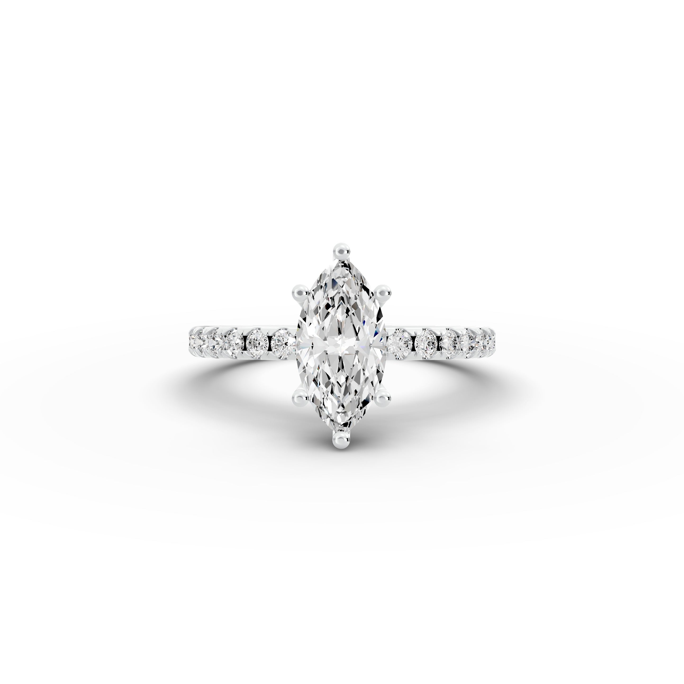 1.35ct Marquise Lab Grown Diamond Engagement Ring | Hidden Halo | IGI Certified
