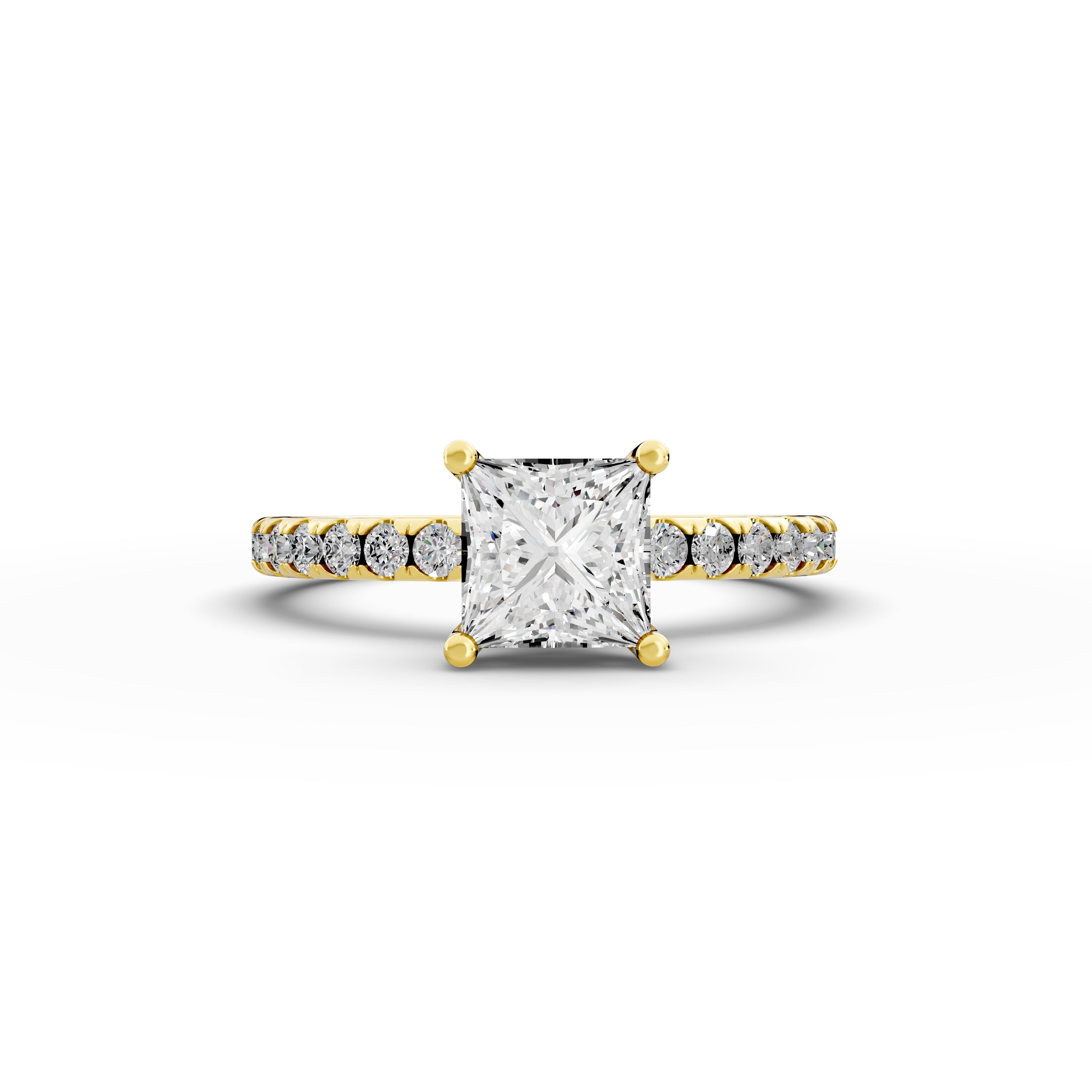 1.35ct Princess Lab Grown Diamond Engagement Ring | Hidden Halo | IGI Certified