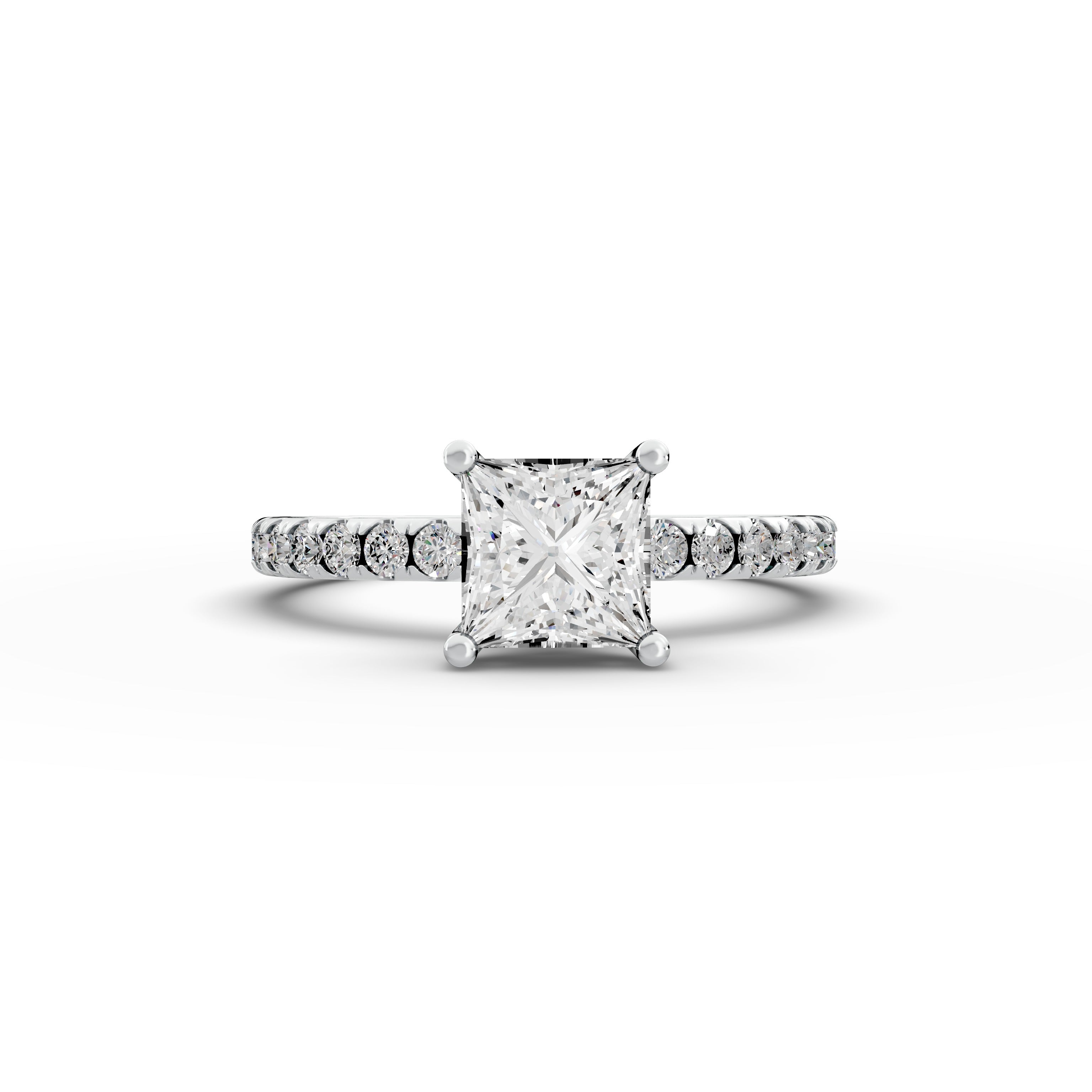 1.35ct Princess Lab Grown Diamond Engagement Ring | Hidden Halo | IGI Certified