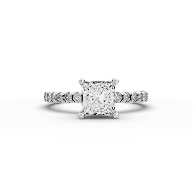 1.35ct Princess Lab Grown Diamond Engagement Ring | Hidden Halo | IGI Certified