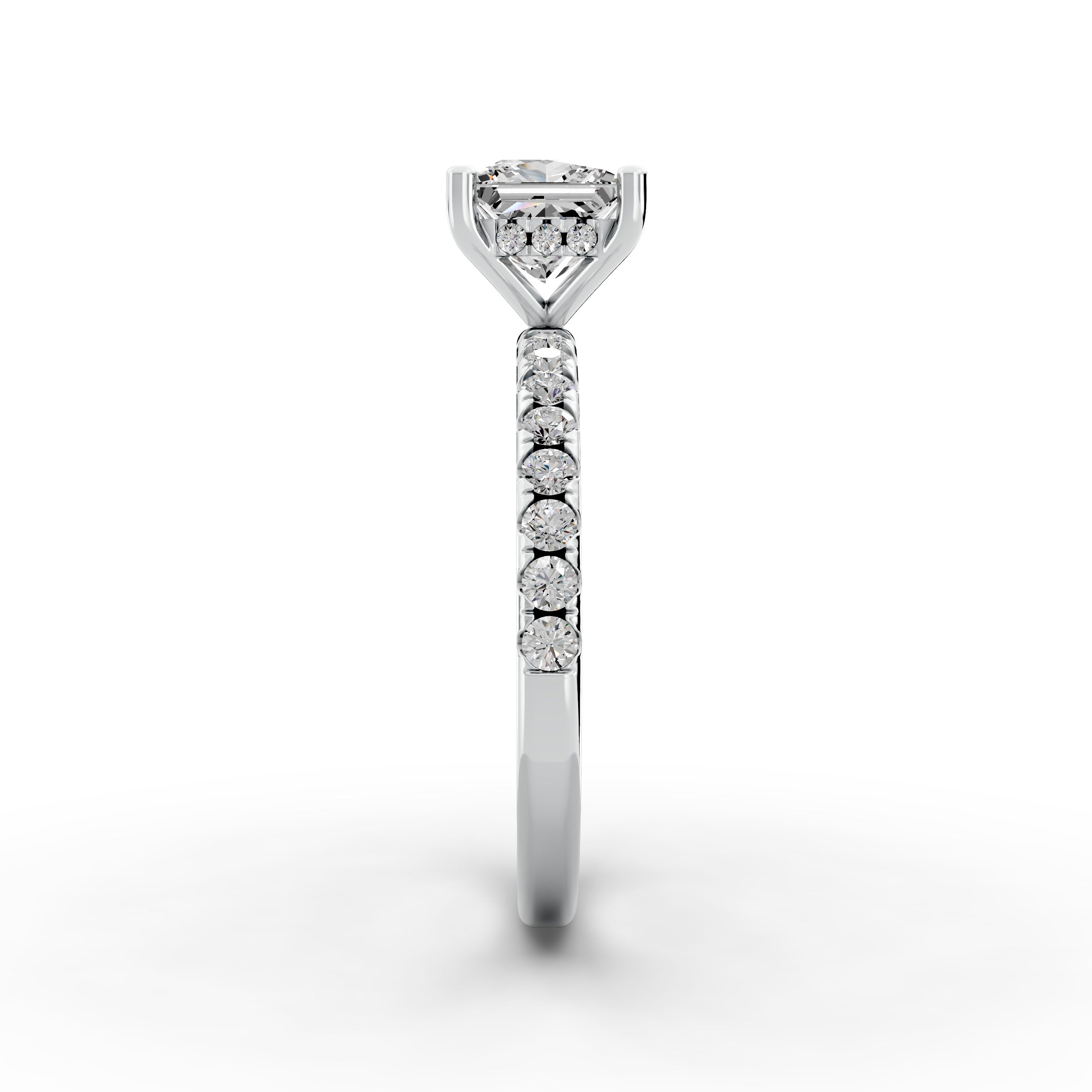 1.35ct Princess Lab Grown Diamond Engagement Ring | Hidden Halo | IGI Certified