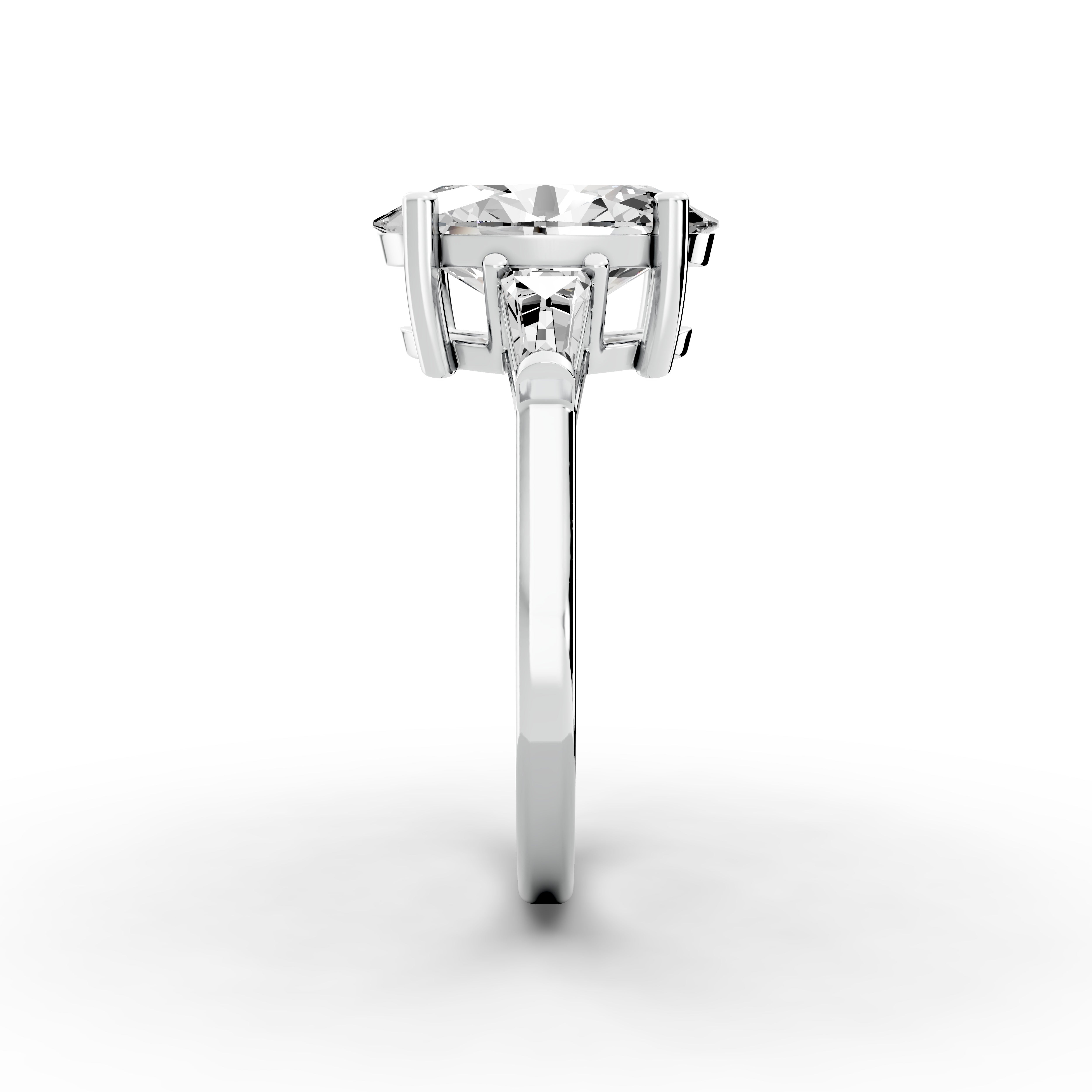 Oval 2.90tcw Lab Diamond Engagement Ring | Ethical 3-Stone | D-E-F, VVS-VS Clarity | IGI | Custom Gold |