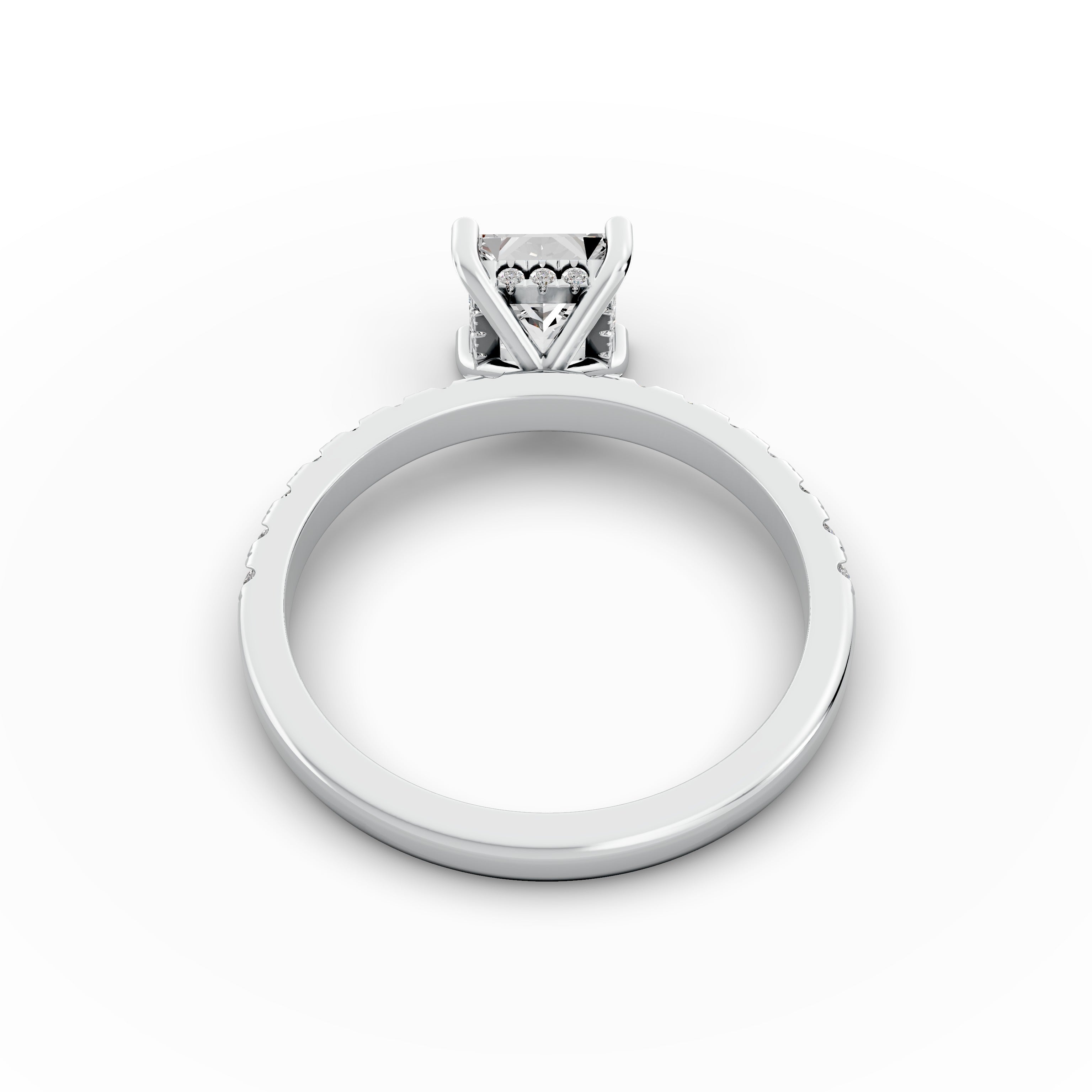 1.35ct Princess Lab Grown Diamond Engagement Ring | Hidden Halo | IGI Certified