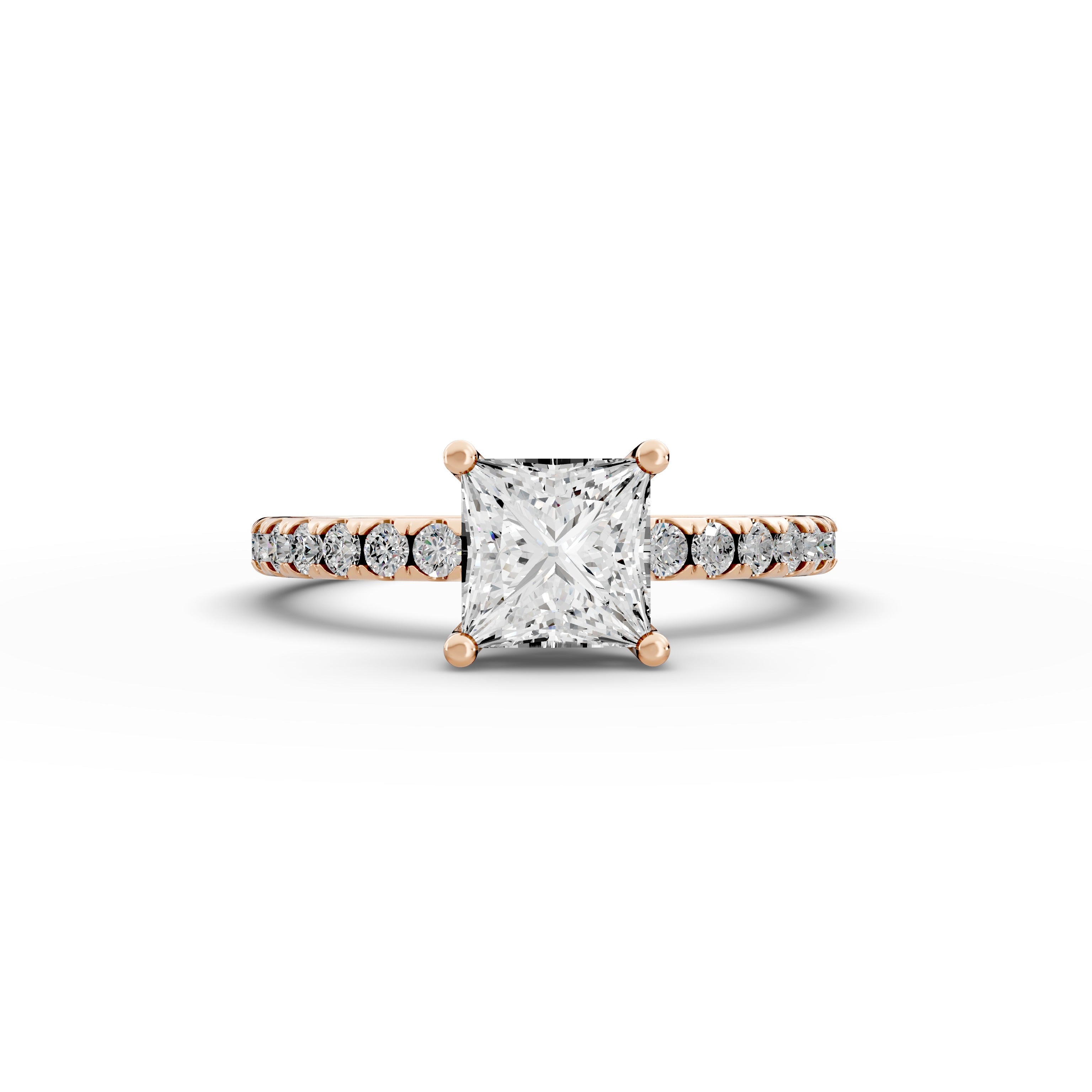 1.35ct Princess Lab Grown Diamond Engagement Ring | Hidden Halo | IGI Certified