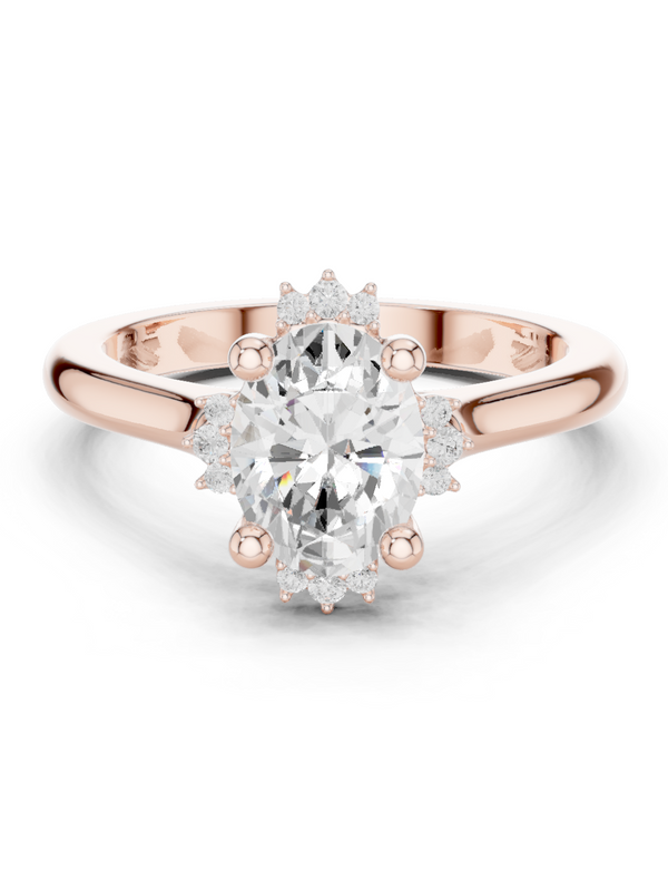 1.57tcw OVAL Lab Grown Diamond Vintage Halo Engagement Ring | | IGI Certified