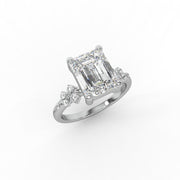2.66tct Emerald Lab Diamond Cluster Accents Engagement Ring | IGI Certified | Custom Gold |