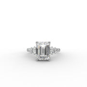 2.66tct Emerald Lab Diamond Cluster Accents Engagement Ring | IGI Certified | Custom Gold |