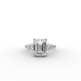 2.66tct Emerald Lab Diamond Cluster Accents Engagement Ring | IGI Certified | Custom Gold |