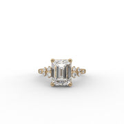 2.66tct Emerald Lab Diamond Cluster Accents Engagement Ring | IGI Certified | Custom Gold |