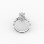 3.05tct Marquise Lab Diamond Engagement Ring with Half pave set band | IGI Certified | Custom Gold |