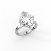3.63tct Oval Lab Grown Diamond Engagement Ring | Hidden Halo | IGI Certified