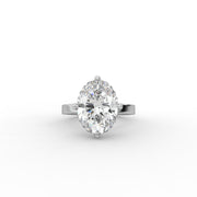3.63tct Oval Lab Grown Diamond Engagement Ring | Hidden Halo | IGI Certified