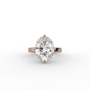 3.63tct Oval Lab Grown Diamond Engagement Ring | Hidden Halo | IGI Certified