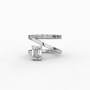 3.77tct Cushion Square Lab Diamond Baguette Accents Engagement Ring | IGI Certified | Custom Gold |
