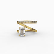 3.77tct Cushion Square Lab Diamond Baguette Accents Engagement Ring | IGI Certified | Custom Gold |