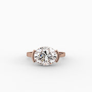 3.00tct Ovel Lab Diamond with half bezel Engagement Ring | IGI Certified | Custom Gold |