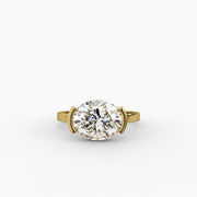 3.00tct Ovel Lab Diamond with half bezel Engagement Ring | IGI Certified | Custom Gold |