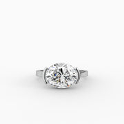 3.00tct Ovel Lab Diamond with half bezel Engagement Ring | IGI Certified | Custom Gold |