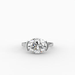 3.00tct Ovel Lab Diamond with half bezel Engagement Ring | IGI Certified | Custom Gold |
