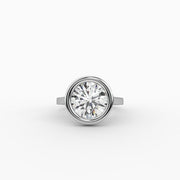 2.51tct Round Lab Diamond with bezel design Engagement Ring | IGI Certified | Custom Gold |