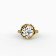 2.51tct Round Lab Diamond with bezel design Engagement Ring | IGI Certified | Custom Gold |