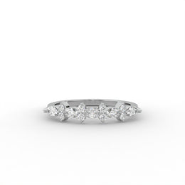 0.33twt Round&Oval Lab Grown Diamond Half Eternity Band, E-F Color| VS Clarity| IGI|