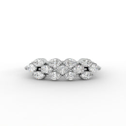 0.60twt Oval Lab Grown Diamond Half Eternity Modern Cluster Crown Band, E-F Color| VS Clarity| IGI|