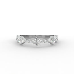 0.63twt Round & Triangle Lab Grown Diamond Half Eternity Band, E-F Color| VS Clarity| IGI|