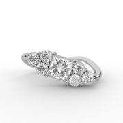 1.75tcw Princess Moissanite  Diamond Engagement Ring, Elegant Vintage Curve Band Diamond Ring