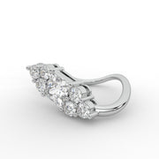1.75tcw Princess Moissanite  Diamond Engagement Ring, Elegant Vintage Curve Band Diamond Ring