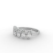 1.15 CT Pear Moissanite Diamond Engagement Ring, Half Eternity Diamond Ring.