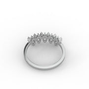 1.15 CT Pear Moissanite Diamond Engagement Ring, Half Eternity Diamond Ring.