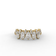 1.15 CT Pear Moissanite Diamond Engagement Ring, Half Eternity Diamond Ring.
