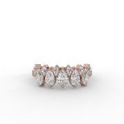 1.15 CT Pear Moissanite Diamond Engagement Ring, Half Eternity Diamond Ring.