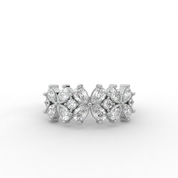 Pear Moissanite  Diamond Engagement Ring, Vintage Floral Moissanite Diamond Ring |