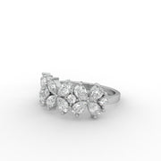 Pear Moissanite  Diamond Engagement Ring, Vintage Floral Moissanite Diamond Ring |