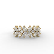Pear Moissanite  Diamond Engagement Ring, Vintage Floral Moissanite Diamond Ring |