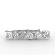1.75 CT Multi Moissanite Diamond Engagement Ring, Cluster Set Band Moissanite Diamond Ring.