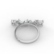 1.75 CT Multi Moissanite Diamond Engagement Ring, Cluster Set Band Moissanite Diamond Ring.