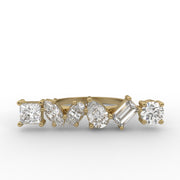 1.75 CT Multi Moissanite Diamond Engagement Ring, Cluster Set Band Moissanite Diamond Ring.