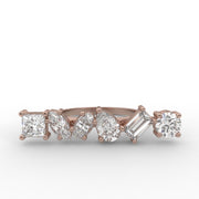 1.75 CT Multi Moissanite Diamond Engagement Ring, Cluster Set Band Moissanite Diamond Ring.