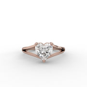 1.20 CT Heart Moissanite Diamond Engagement Ring, Split Shank Moissanite Diamond Ring.