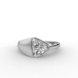 1.50tct Triangle Straight Lab Diamond with bezel design Engagement Ring | IGI Certified | Custom Gold |