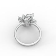 3.00 CT Three Stone Moissanite Diamond Engagement Ring, Modern Cluster Diamond Ring.